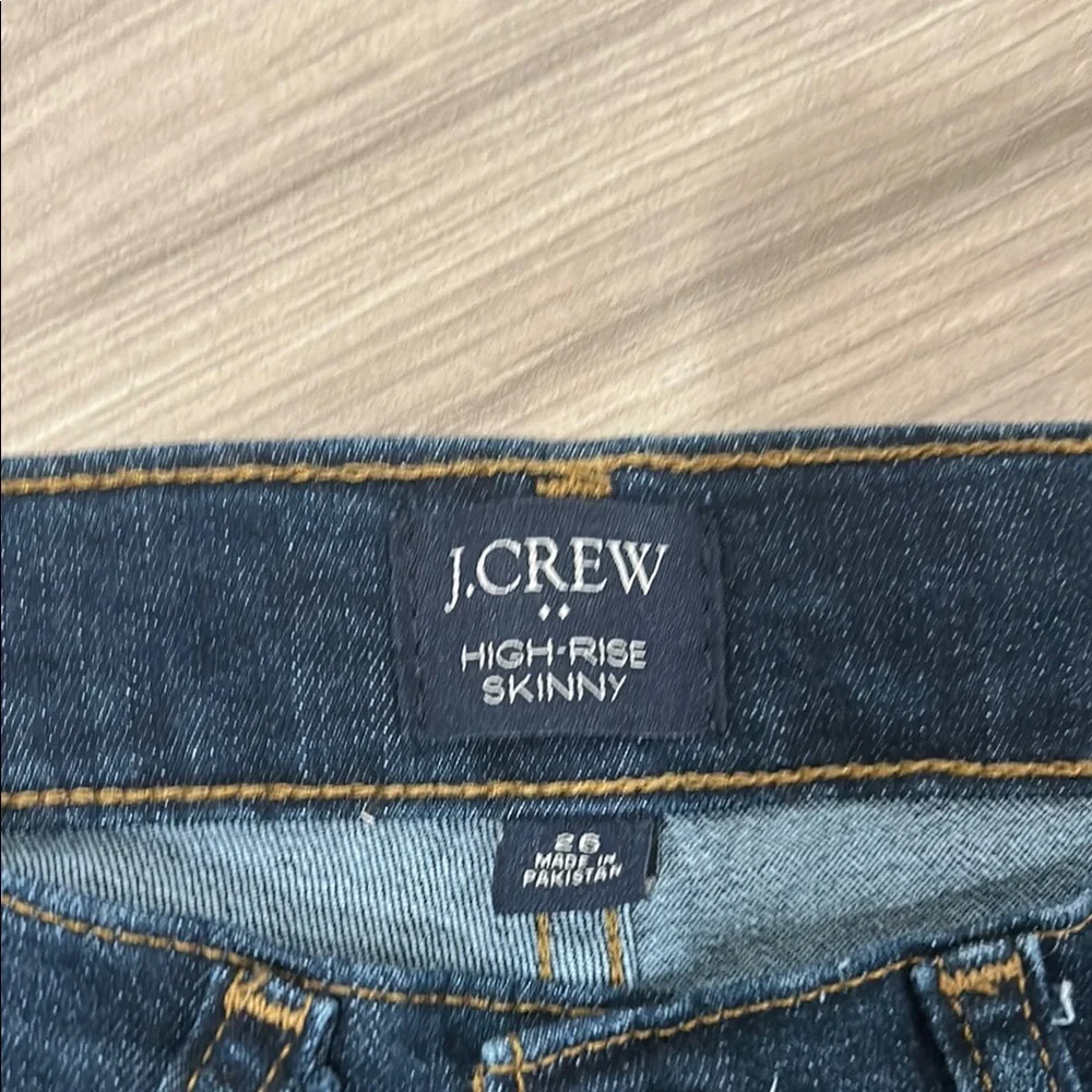 J. Crew Blue Ankle Cropped Jeans with Raw Hem - Picture 3 of 7